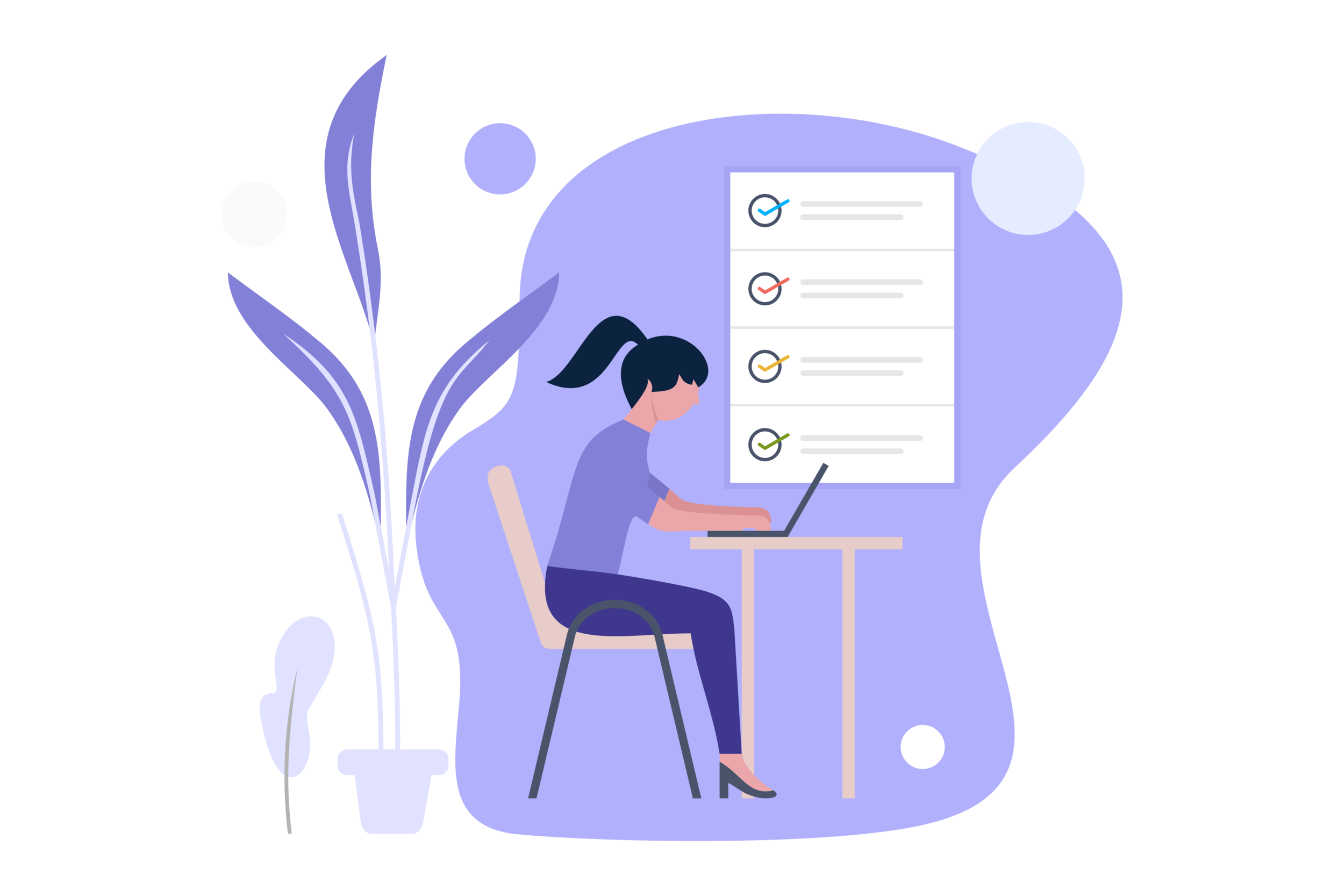 Girl Work On Laptop.png